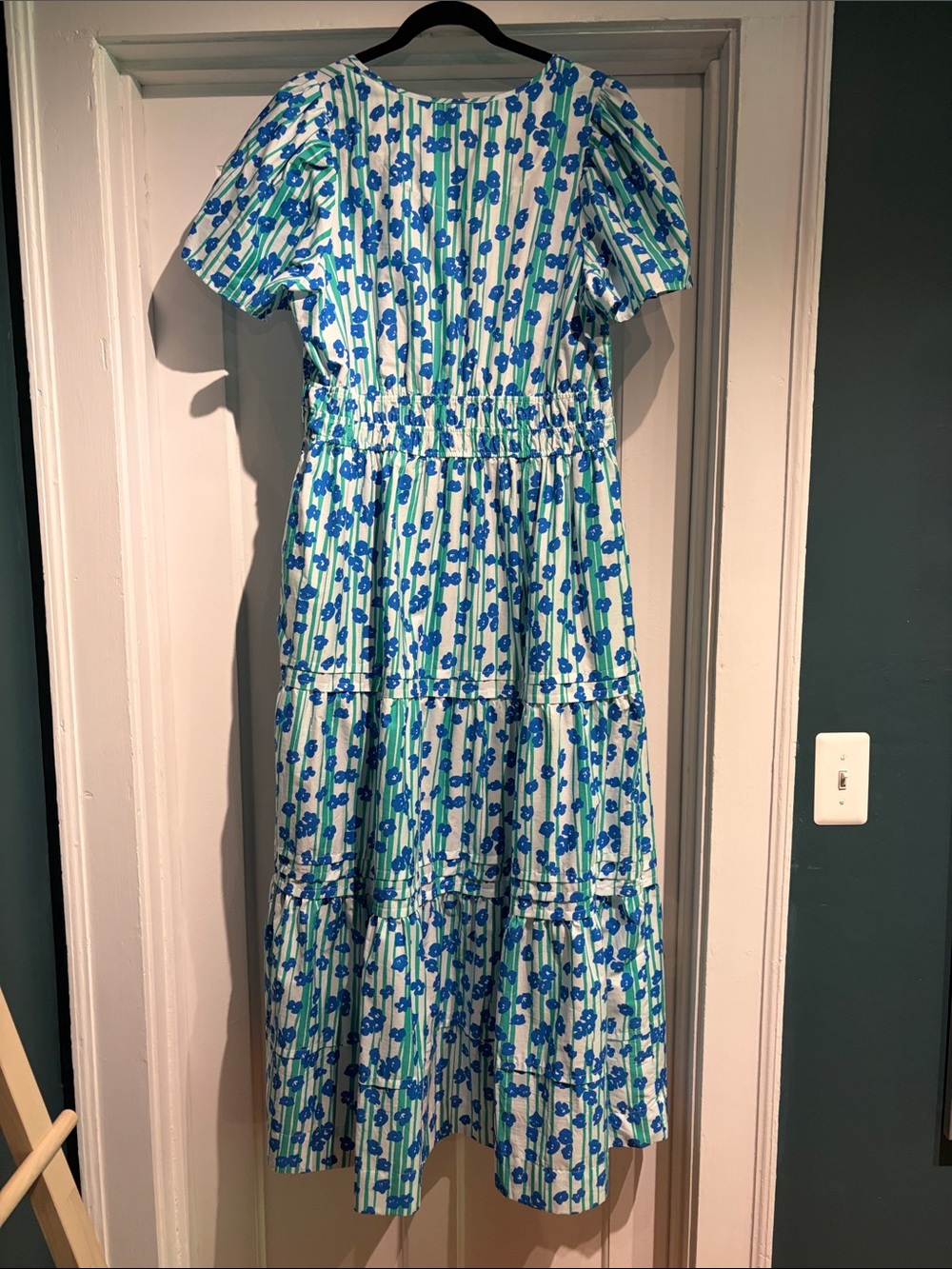 Anthropologie Somerset Blue Green Floral Maxi Dress NWOT Size L - Picture 5 of 8